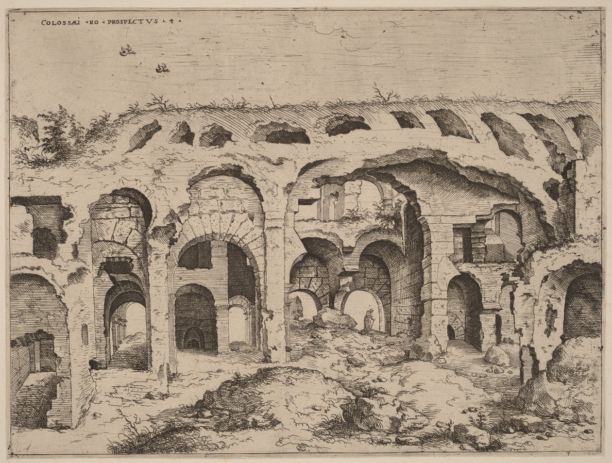 Fjerde utsikt over Colosseum av Hieronymus Cock