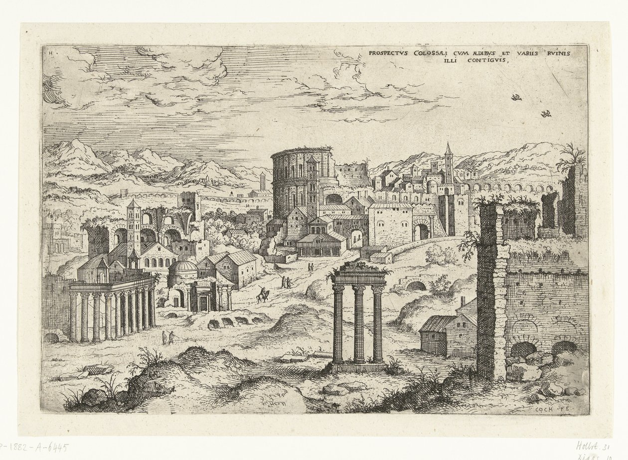 Se på Forum Romanum (tittel på objekt) Romerske ruiner (serietittel) av Hieronymus Cock