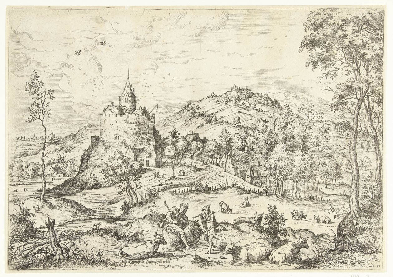 Mercury og Argus Landskap med bibelske og mytologiske scener (serietittel) av Hieronymus Cock