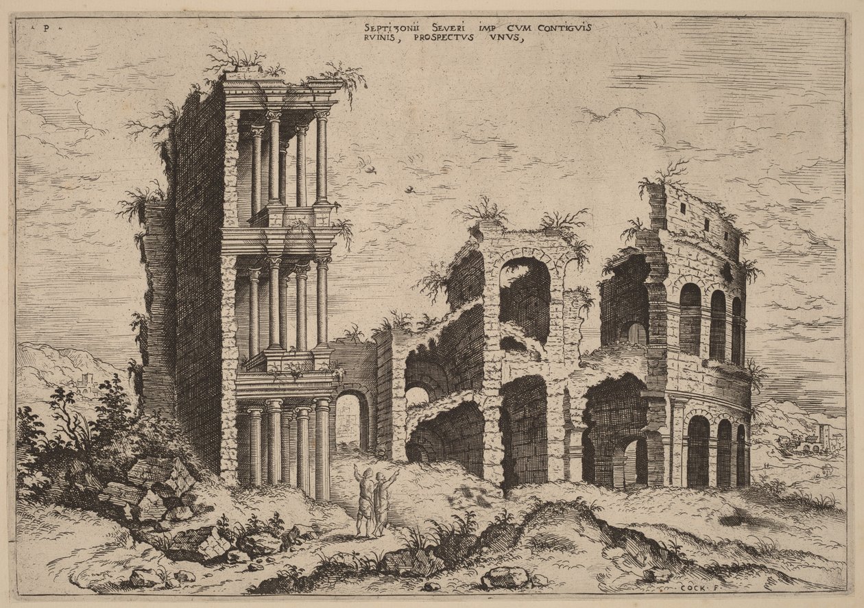Septizonium og Colosseum av Hieronymus Cock