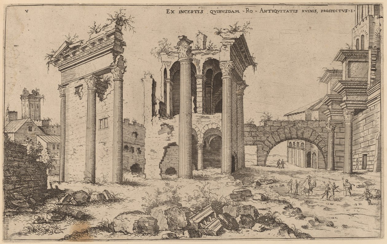 Utsikt over Forum of Nerva av Hieronymus Cock