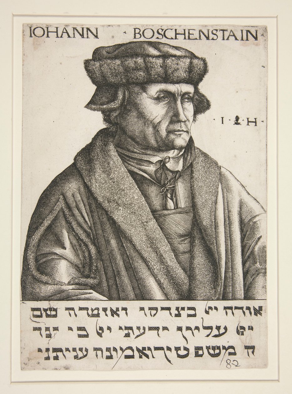 Portrett av Johann B?schenstein av Hieronymus Hopfer