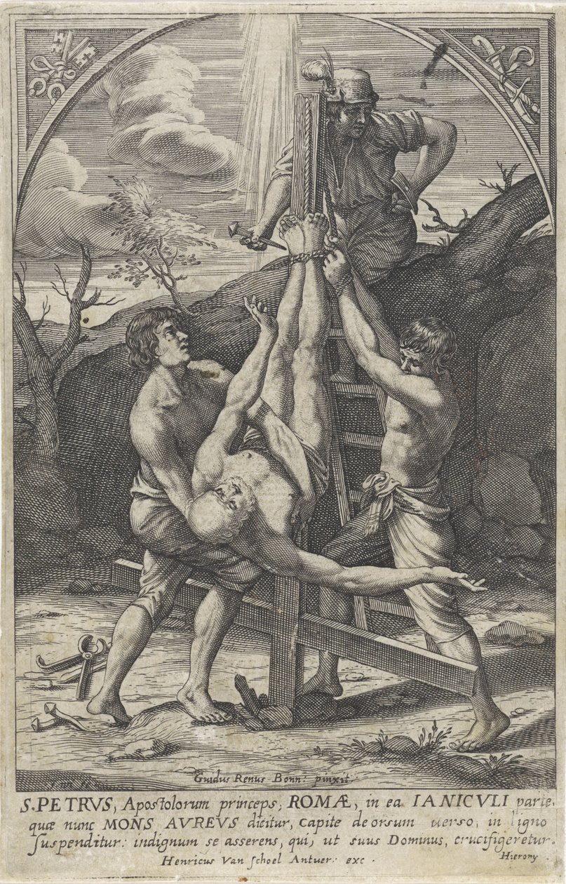 Korsfestelsen av Peter av Hieronymus Wierix