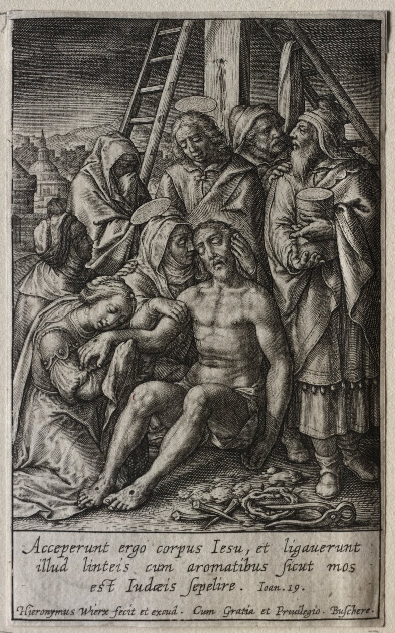 The Passion: Deponering fra korset. av Hieronymus or Jerome Wierix