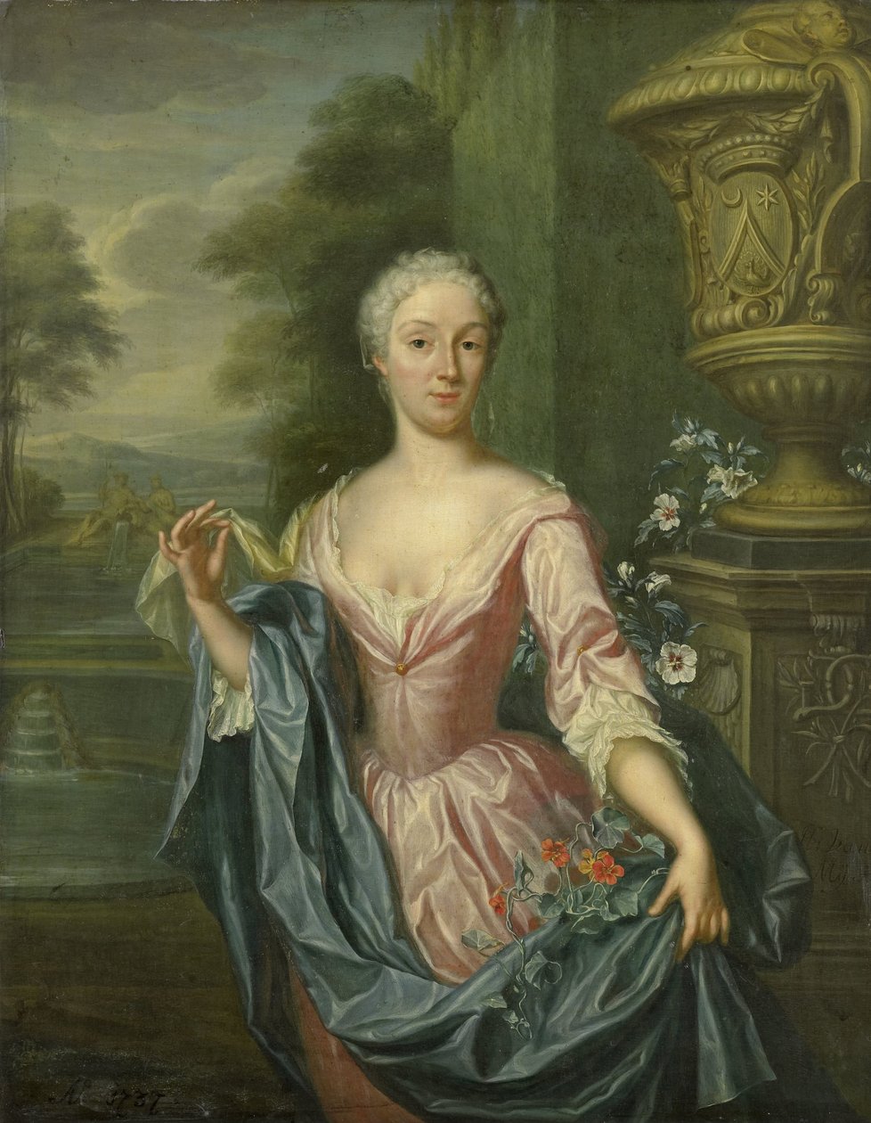 Portrett av Claudine van Royen (født 1712), kone til Pieter Teding van Berkhout av Hieronymus van der Mij