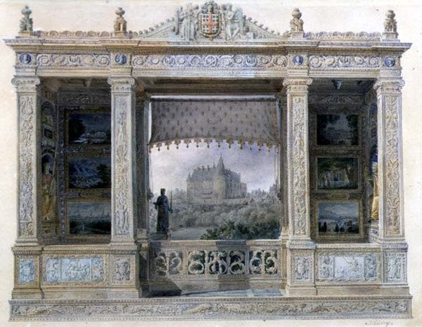 Chateau Chatillon-Coligny-Montmorency, ca. 1820 (akvarell på papir) av Hilaire Thierry