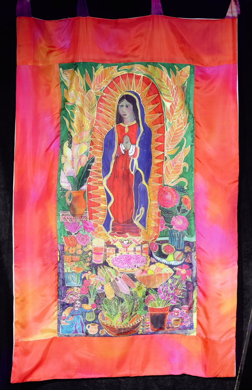 Feiring til jomfruen av Guadalupe, 2005 (fargestoffer på silke) av Hilary Simon