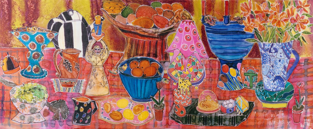 My Favorite Things, 2005 (farger på silke) av Hilary Simon