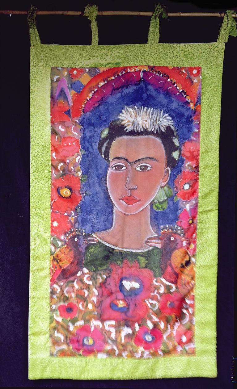 Respekt for Frida Kahlo (1910-54) 2005 (farger på silke) av Hilary Simon