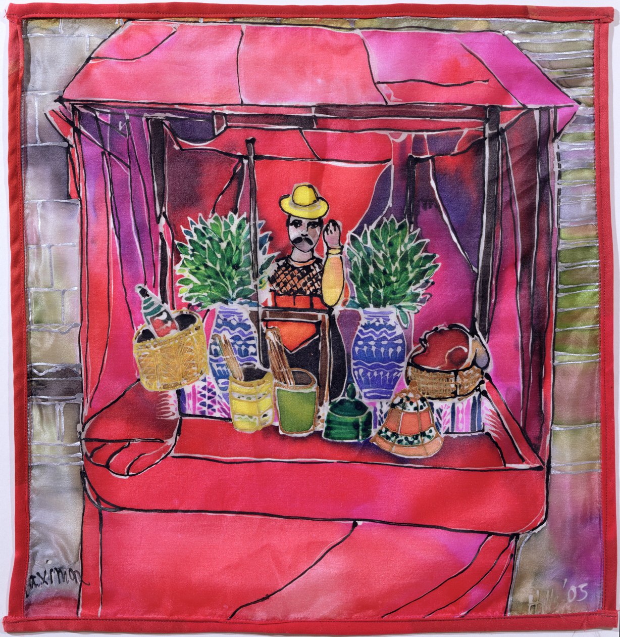 Shrine to Maximon, 2005 (farger på silke) av Hilary Simon