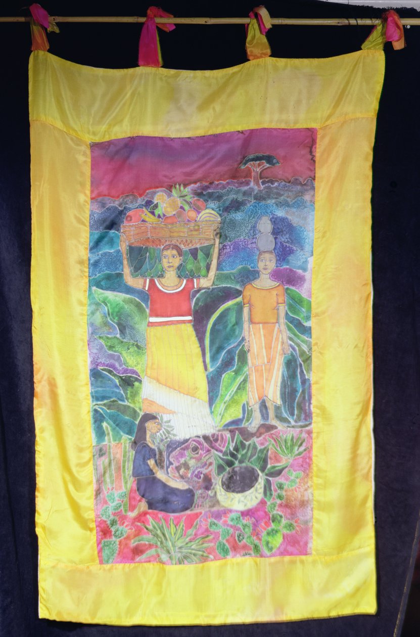 Etter Diego Rivera, 2003 (farger på silke) av Hilary Simon