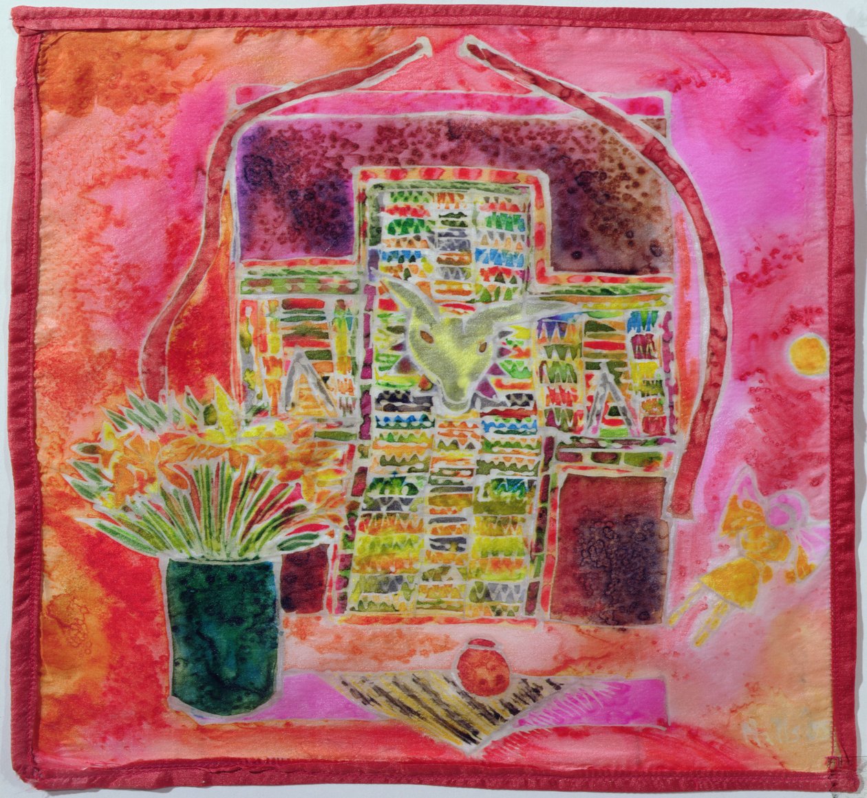 Guatemalas helligdom, 2005 (fargestoffer på silke) av Hilary Simon