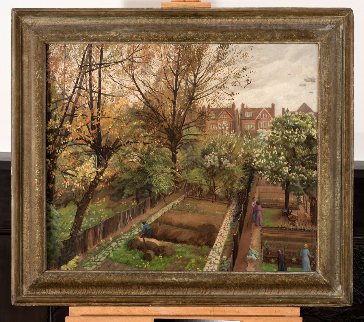 Wartime Garden, Finchley Road, Hampstead (olje på lerret) av Hilda Carline