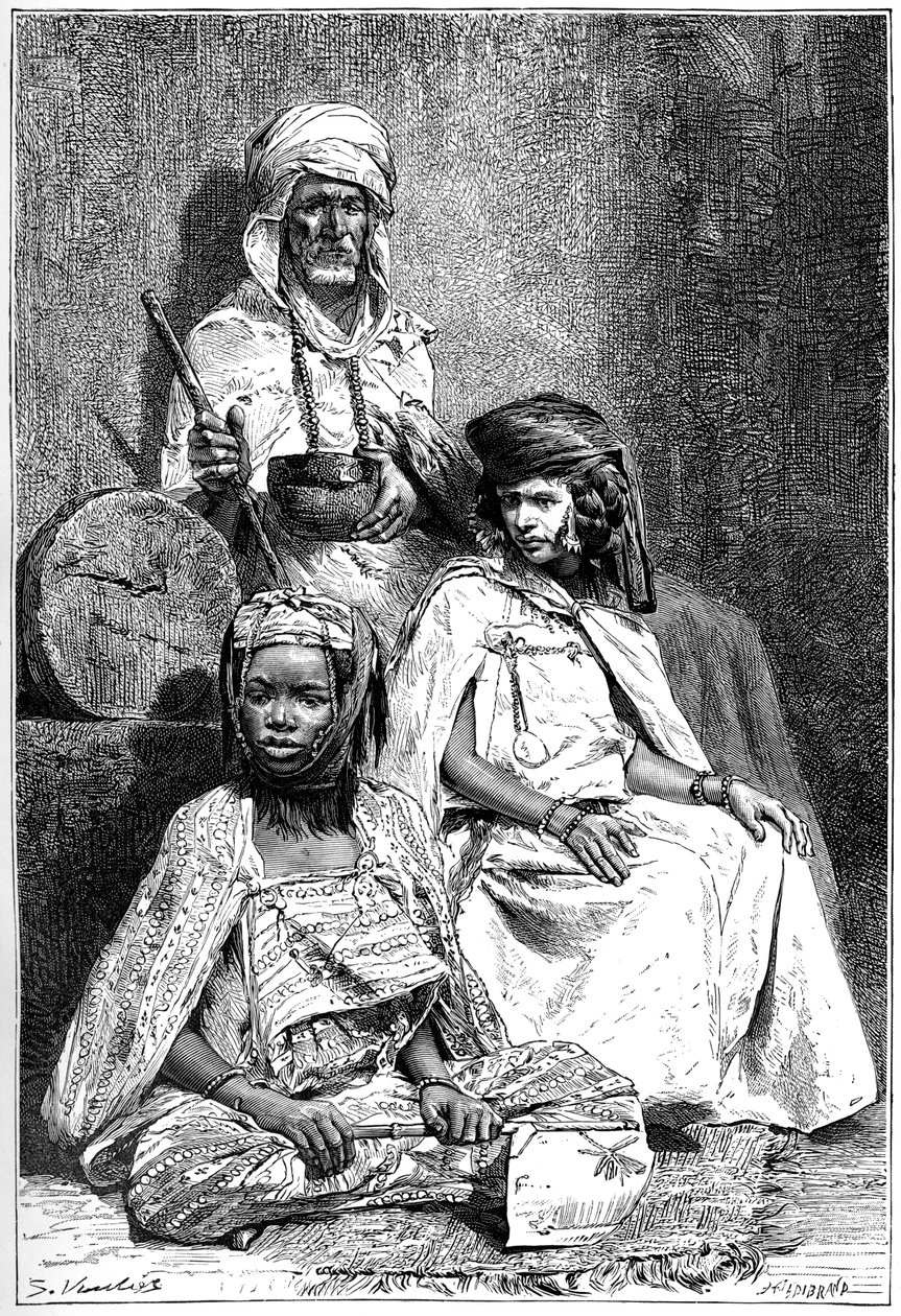Arabisk trollmann, Biskra og El-kantra kvinner, c1890 av Hildibrand
