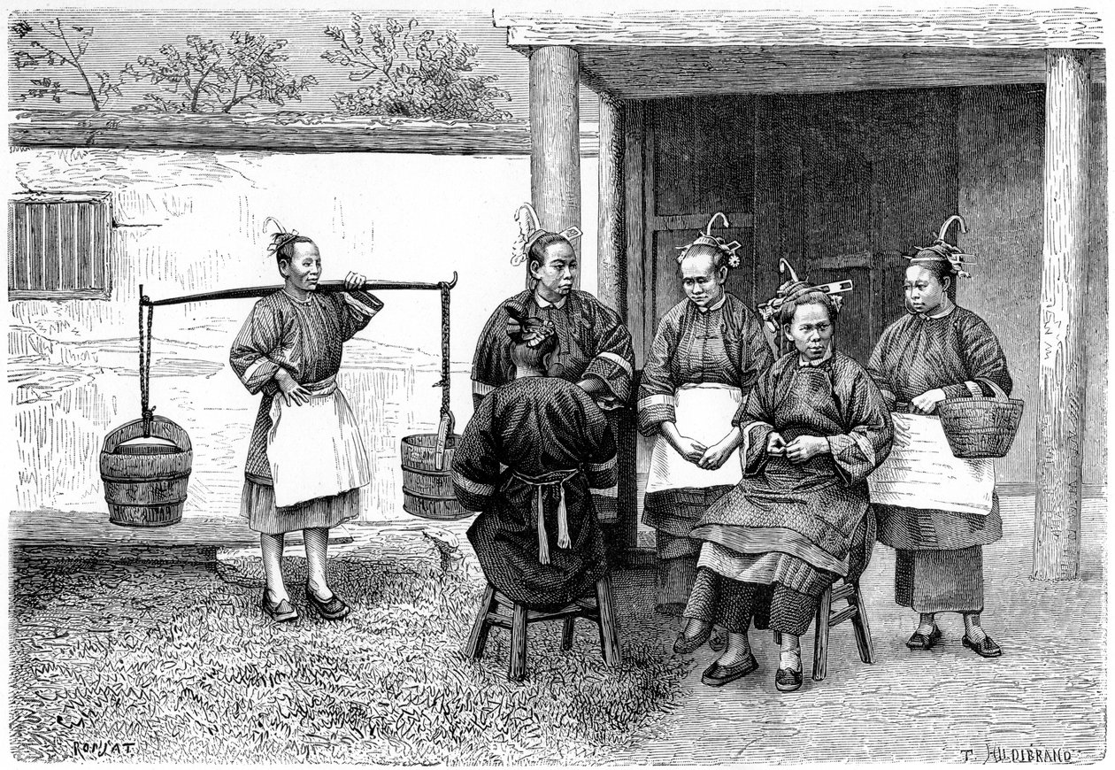 Folk i Fokien-provinsen, Kina, 1895. av Hildibrand