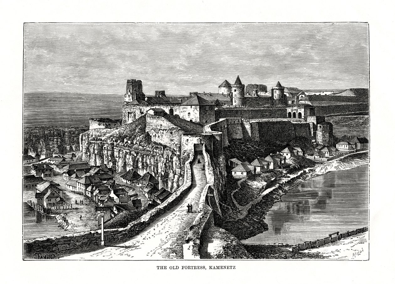 Den gamle festningen, Kamenetz, Ukraina, 1879 av Hildibrand