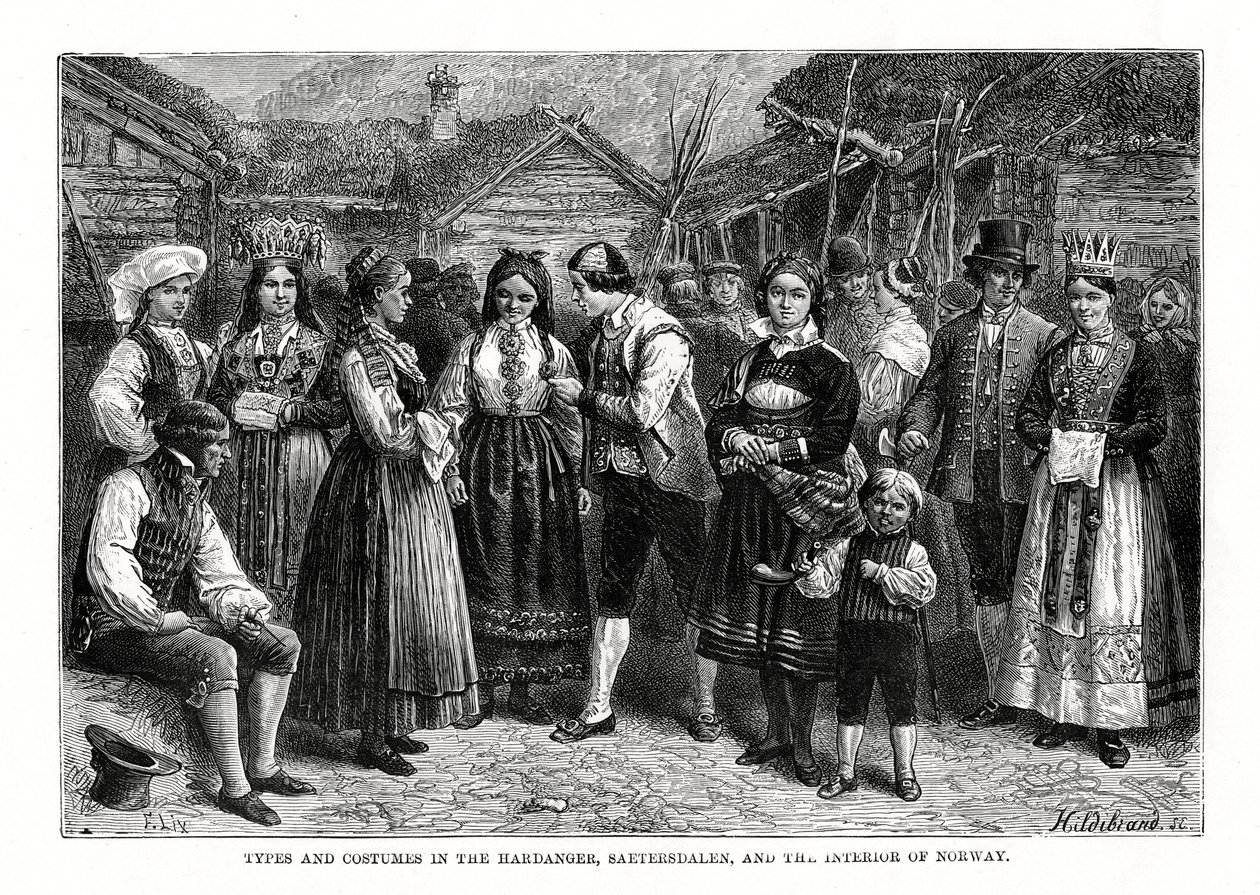 Typer og drakter i Norge, 1879. av Hildibrand