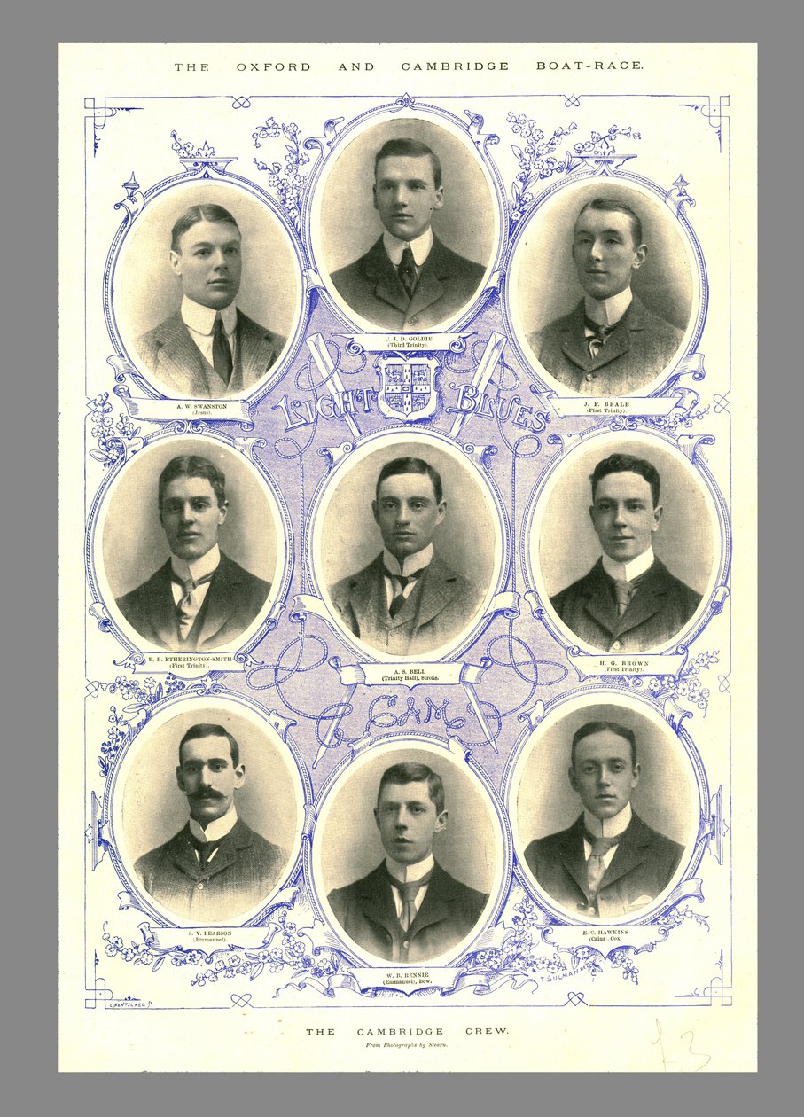 Cambridge Crew, Oxford og Cambridge Boat Race, 1898. av Hills and Saunders
