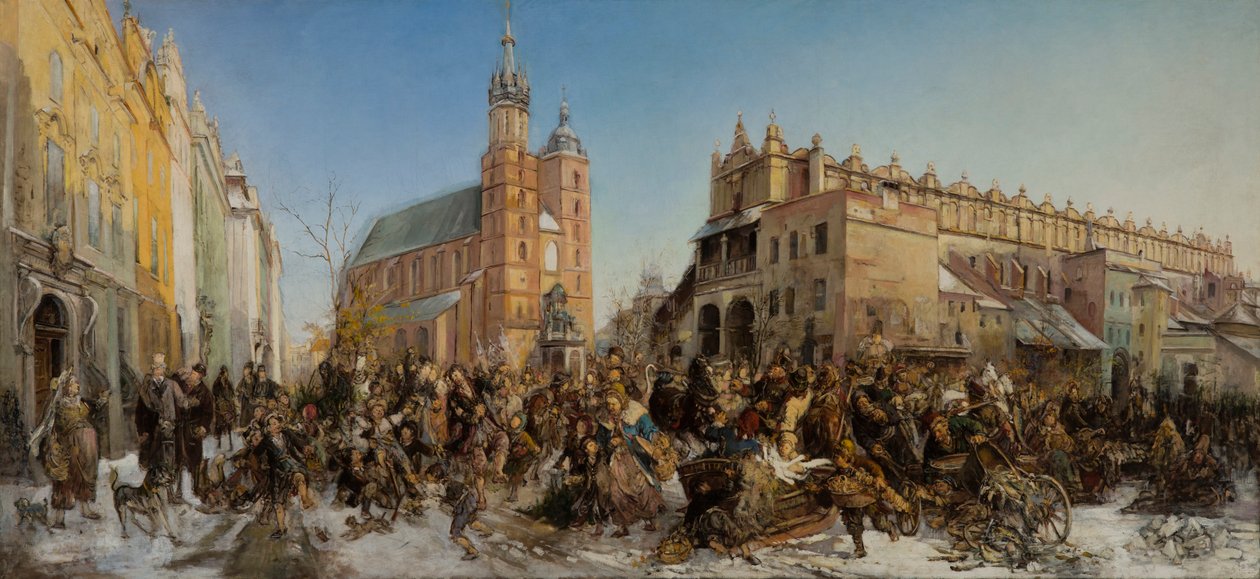 Messe på hovedtorget i Krakow av Hipolit Lipinski