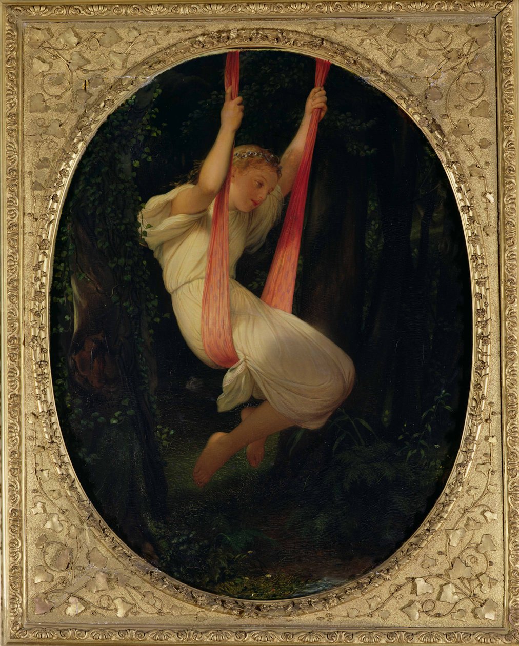 Ung jente på en huske, 1845 av Hippolyte Delaroche