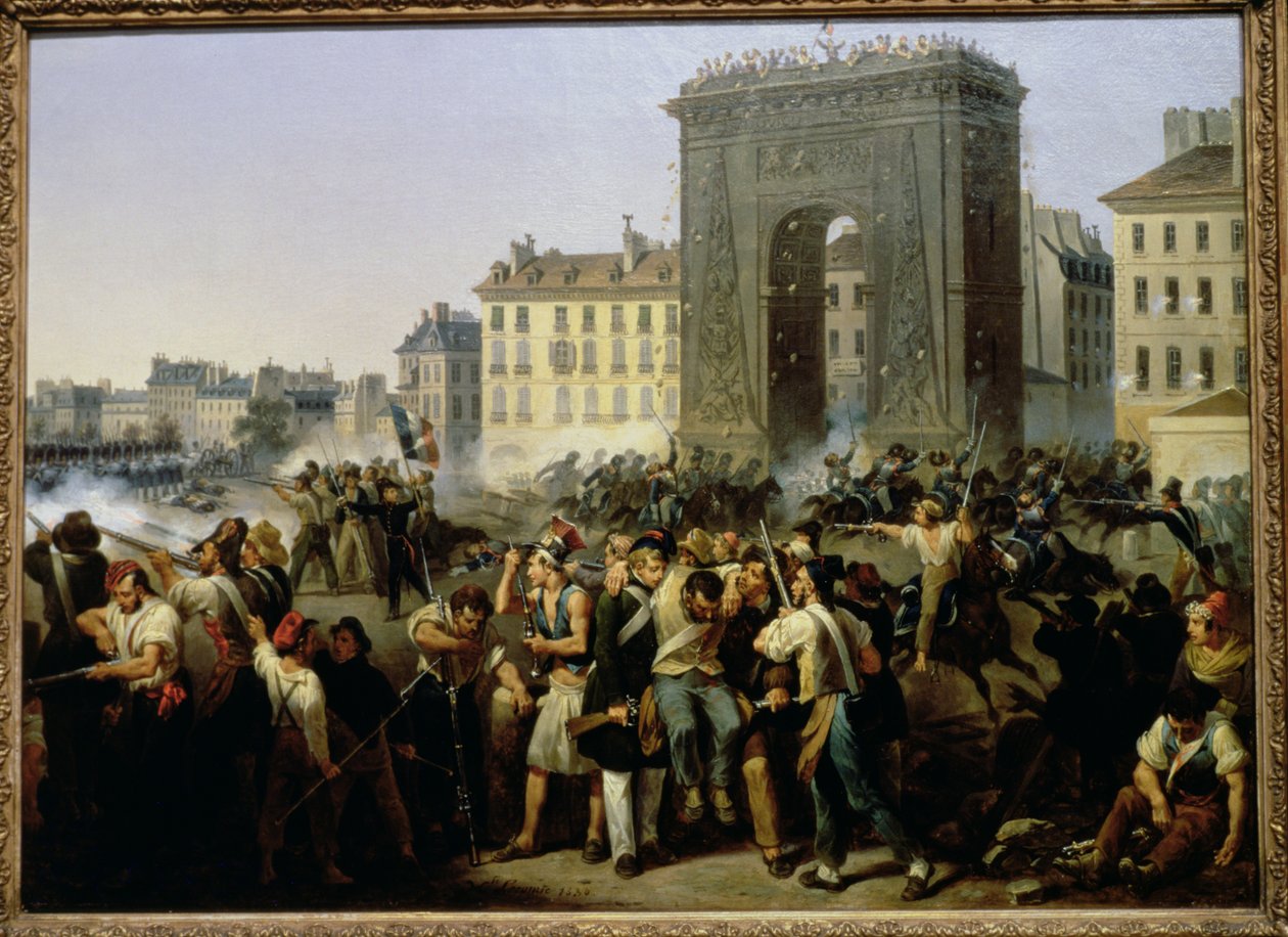 Slaget ved Porte Saint-Denis, 28. juli 1830 av Hippolyte Lecomte