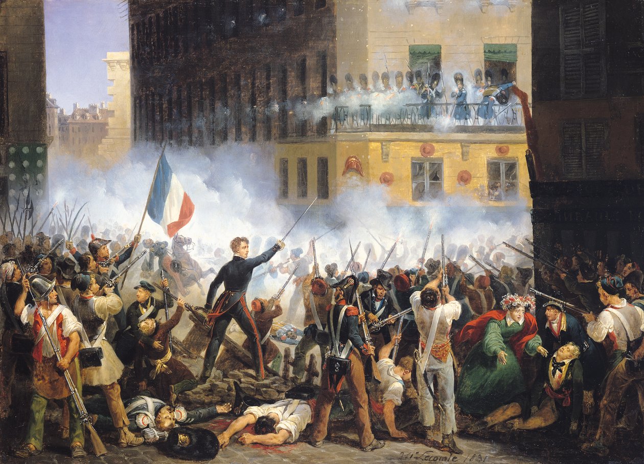 Slaget i rue de Rohan, 28. juli 1830, 1831 av Hippolyte Lecomte