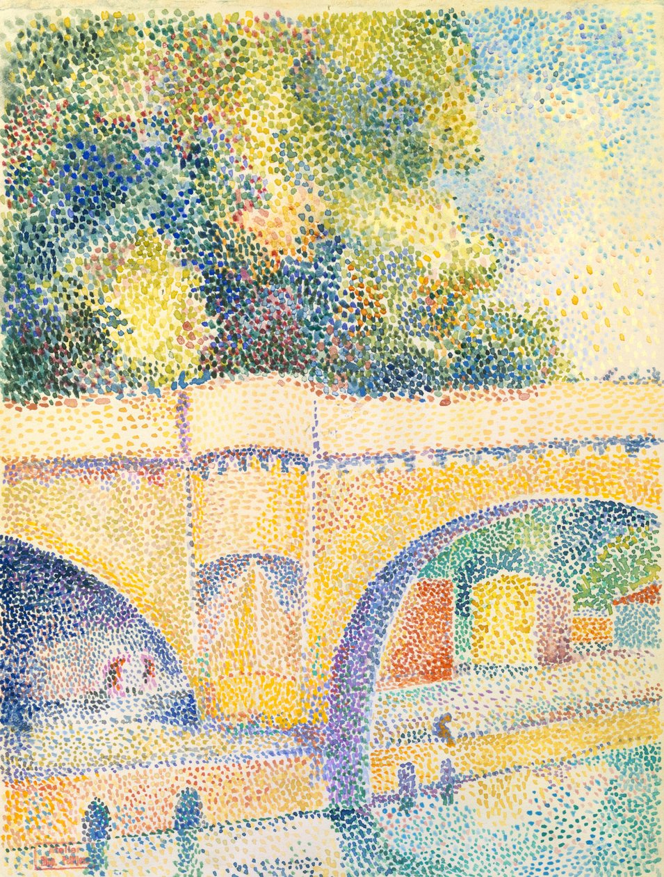 Le Pont Neuf, ca. 1912-14 (wc og gouache på papir) av Hippolyte Petitjean
