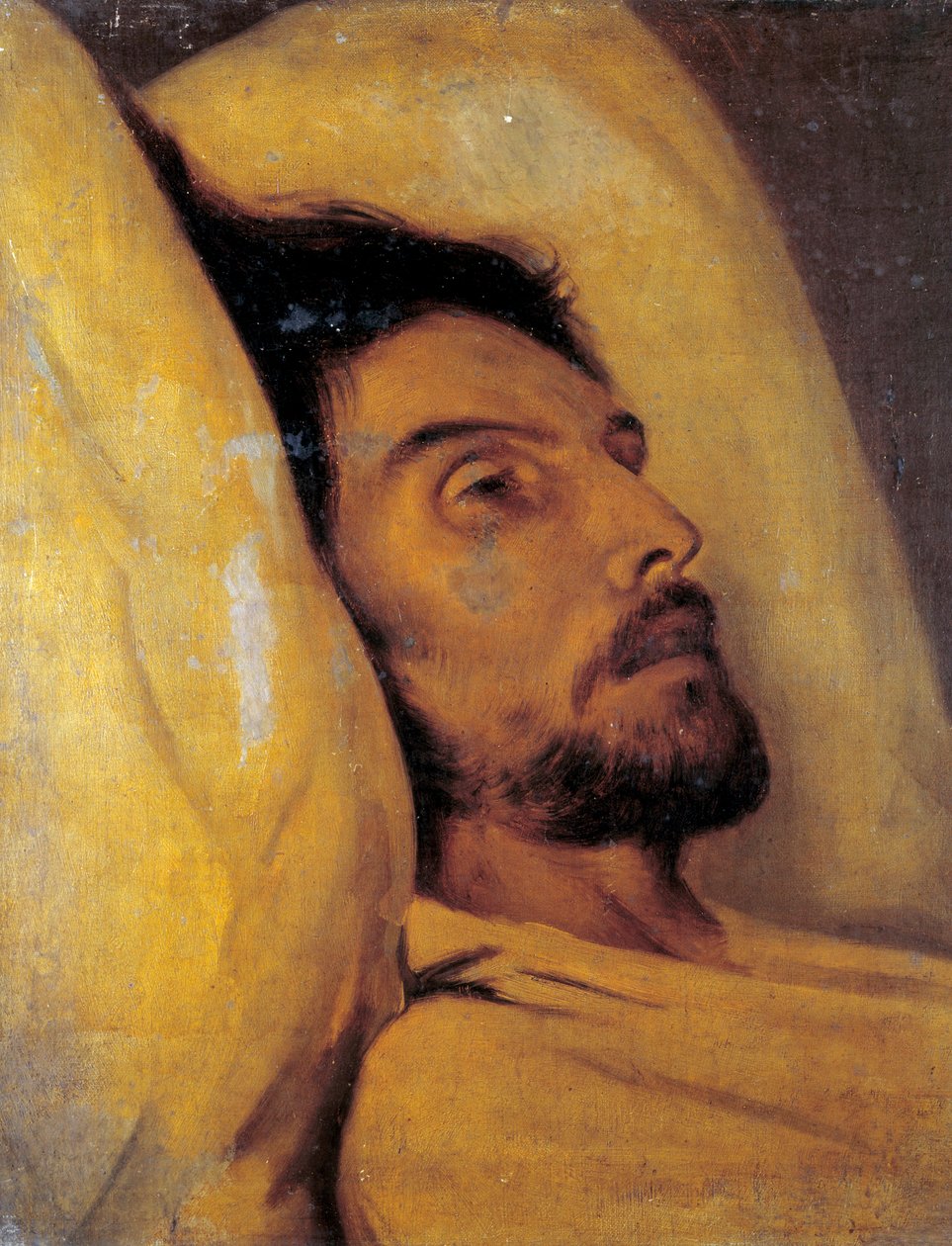 Portrett av journalisten Armand Carel (1800-1836) på hans dødsleie Maleri tilskrevet Paul Delaroche (1797-1856) 1800-tallets søn. 0,46x0,48 m Paris, Musee Carnavalet av Hippolyte Delaroche