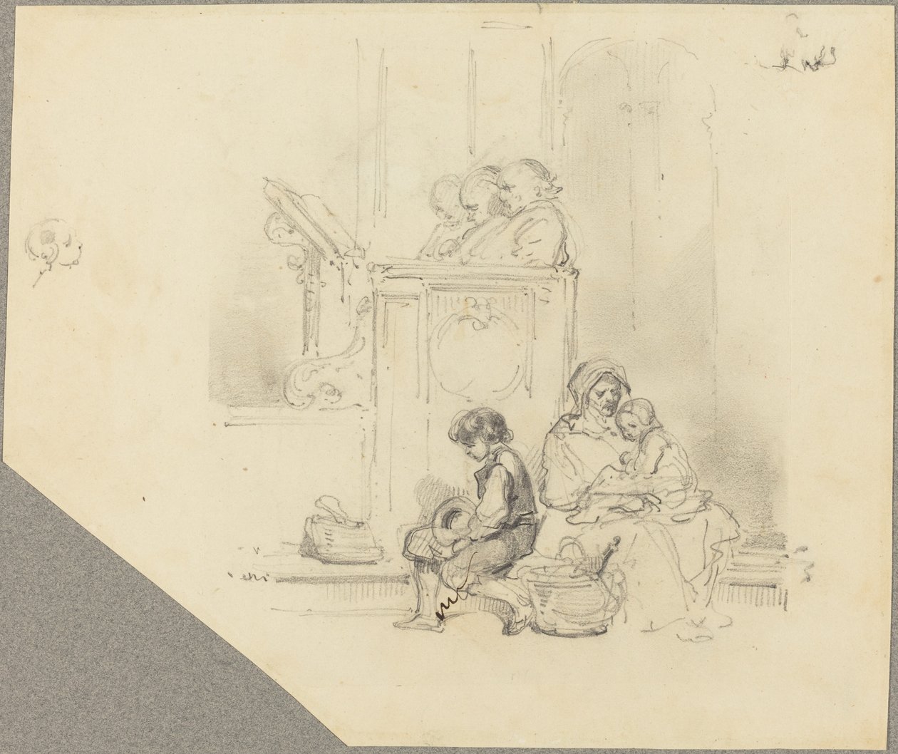 Figurer ved en gudstjeneste av Hippolyte Bellange