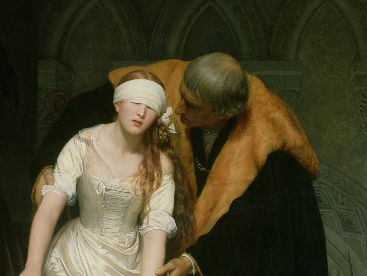 Henrettelsen av Lady Jane Grey, 1833 (detalj av 72630) av Hippolyte Delaroche