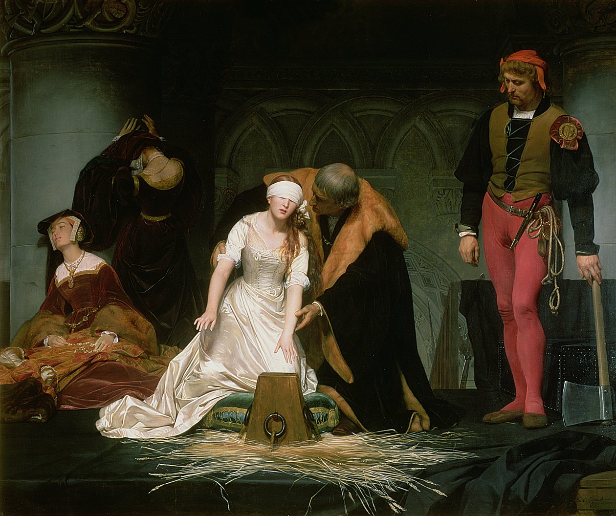 Henrettelsen av Lady Jane Grey, 1833 av Hippolyte Delaroche