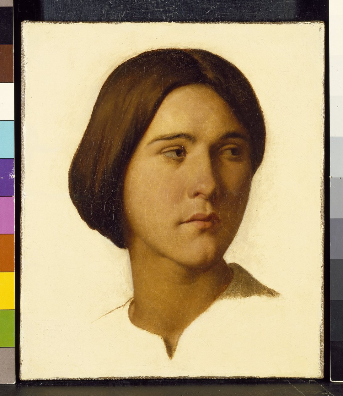 Leder for en ung kvinne som ser til venstre, 1800-tallet av Hippolyte Flandrin