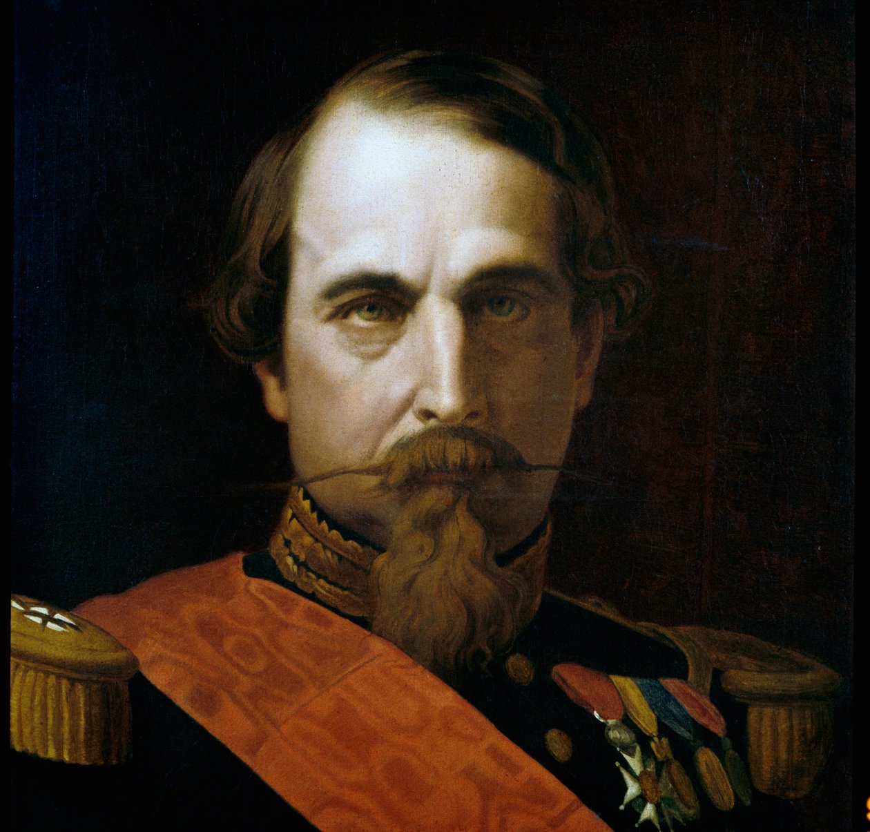 Portrett av keiser Napoleon III (1808-1873) Detalj. Maleri av Hippolyte Flandrin (1809-1864) 1863 Roma Museo Napoleonico av Hippolyte Flandrin