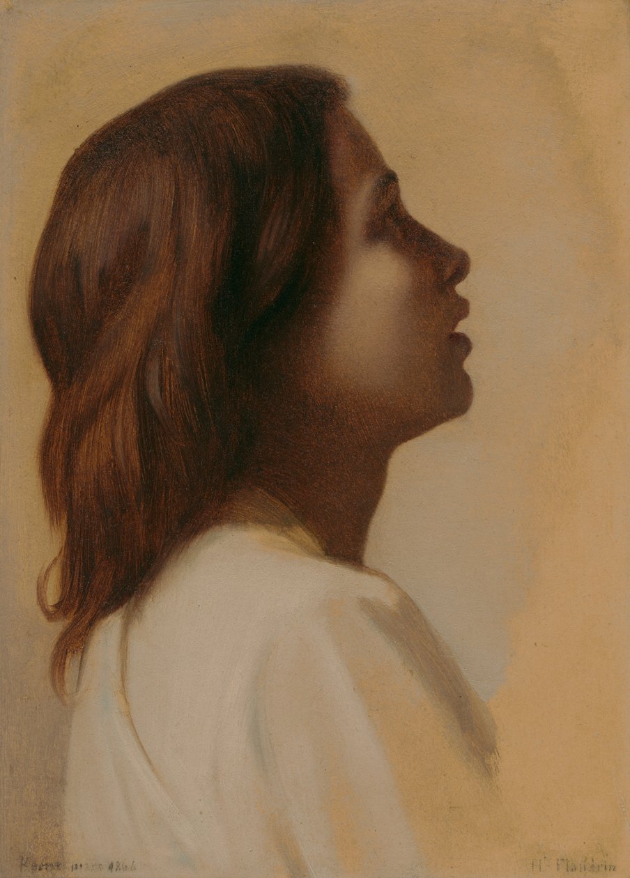 Studie av et spedbarn, hodet til en engel av Hippolyte Flandrin