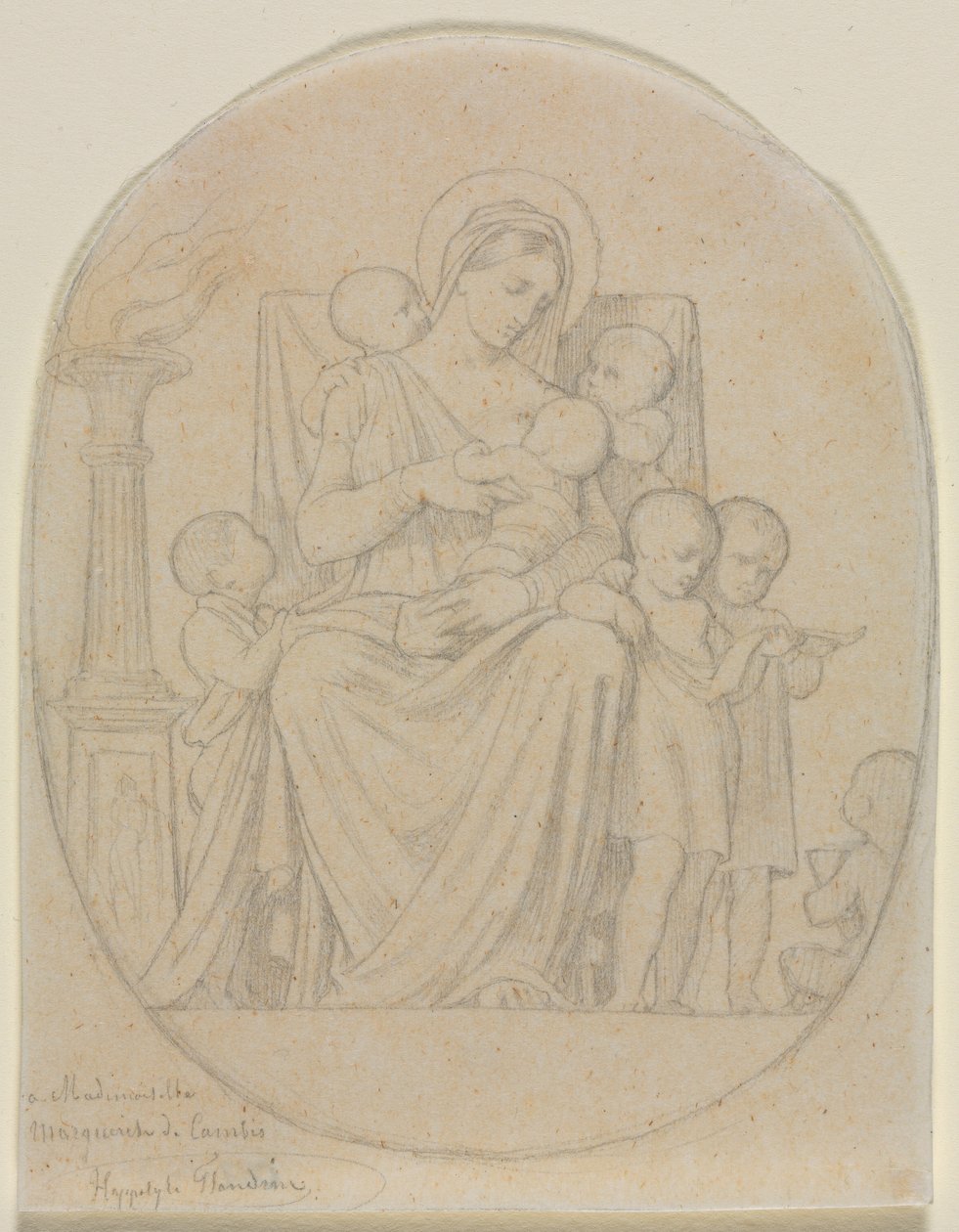 Saint Félicité og hennes syv sønner, andre tredje 1800-tallet. av Hippolyte Jean Flandrin