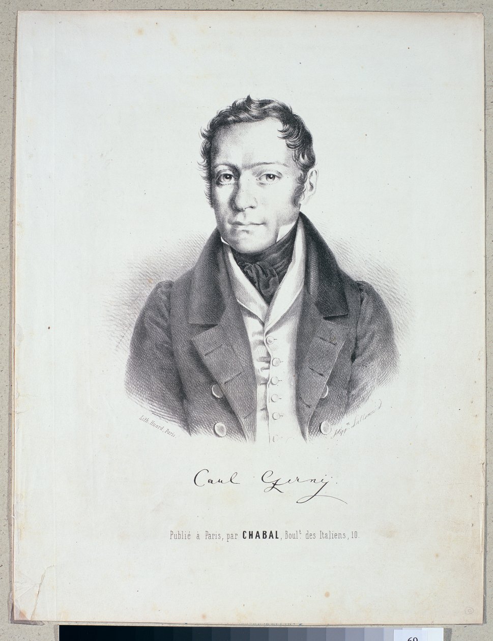Carl Czerny (1791-1857) gravert av Huard av Hippolyte Lallemand