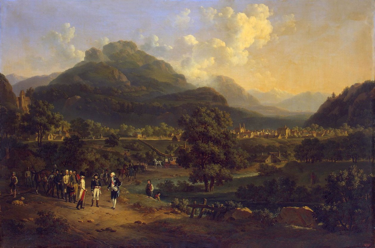 Napoleons møte med den østerrikske keiserens ambassadører nær Leoben Steiermark 7. april av Hippolyte Lecomte