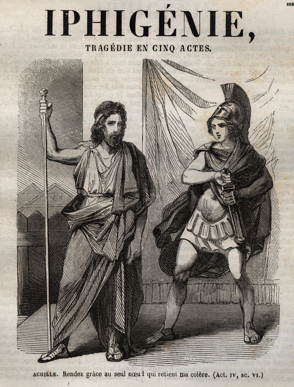 Iphigenie tragedie av Jean Racine - gravering i "" Oeuvres de Jean Racine"" illustrert av Pauquet og notis av Emile de La Bedolliere - 1851 av Hippolyte Louis Pauquet