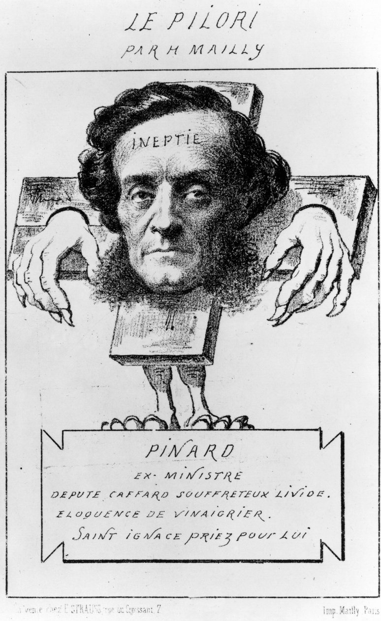 Tegneserie av Ernest Pinard, ca. 1857 (litho) av Hippolyte Mailly