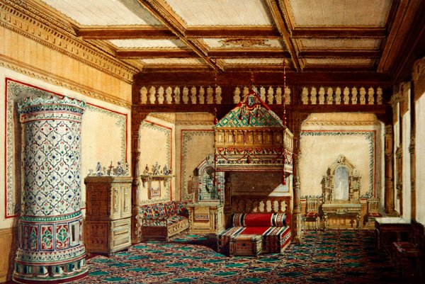 Soverom i palasset til storhertug Vladimir Alexandrovich i St. Petersburg av Hippolyte Monighetti
