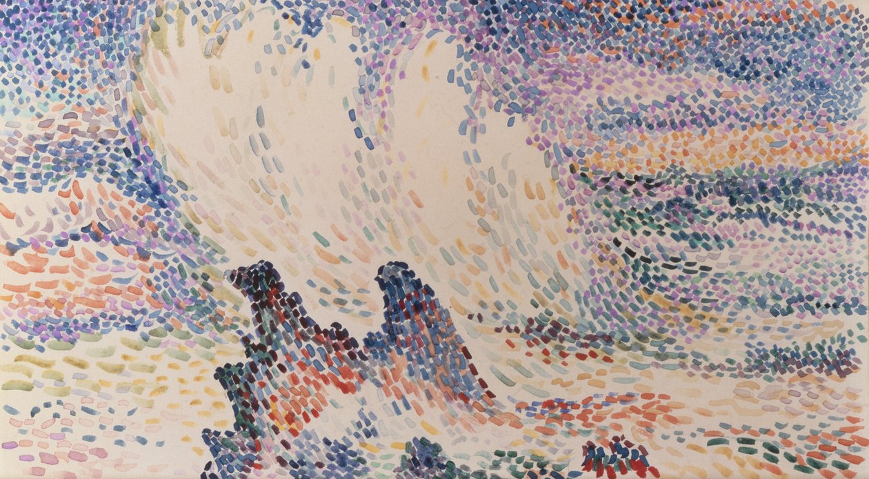 Study of Waves (watercolor on paper)   1315275   no       norwegian Successfully Translated  Original: View of the Arsenal, the port Saint Paul and the quai des Célestins in Paris, 1730s. Translat: View of the Arsenal, the port Saint Paul and the quai des  av Hippolyte Petitjean