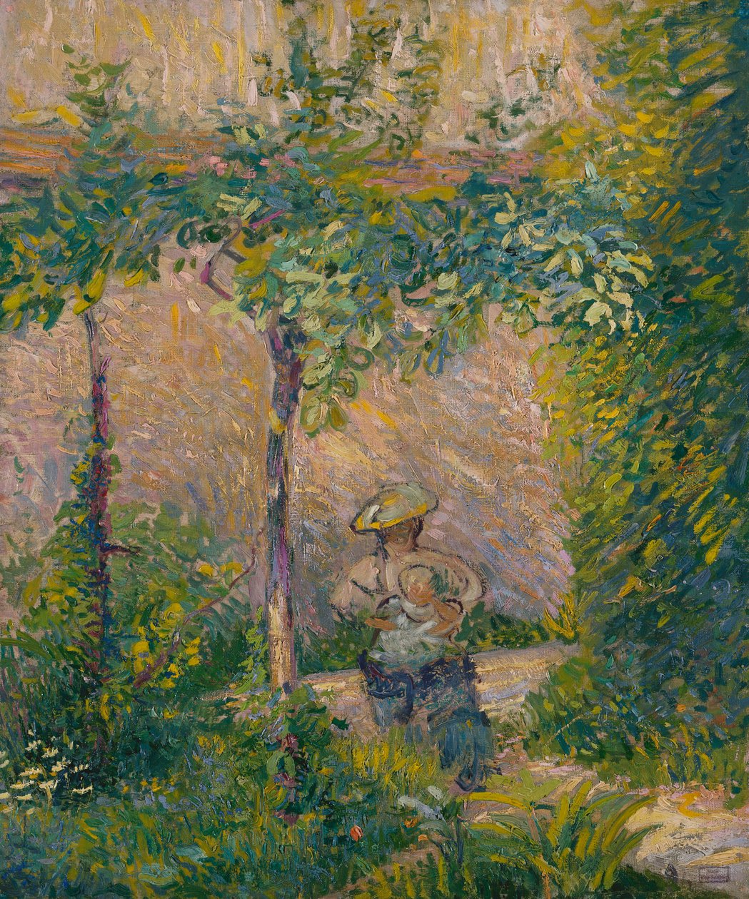 Woman in the Garden (olje på lerret) av Hippolyte Petitjean