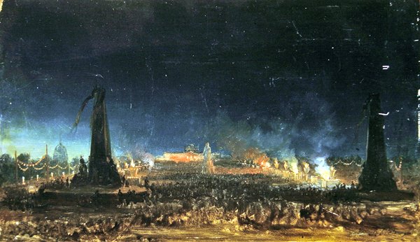 Nattfestival på Champ de Mars, Paris av Hippolyte Victor Valentin Sebron