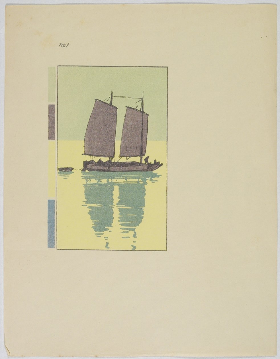 A Junk, Plate nr. 1, slutten av det 19.-midten av det 20. århundre av Hiroshi Yoshida