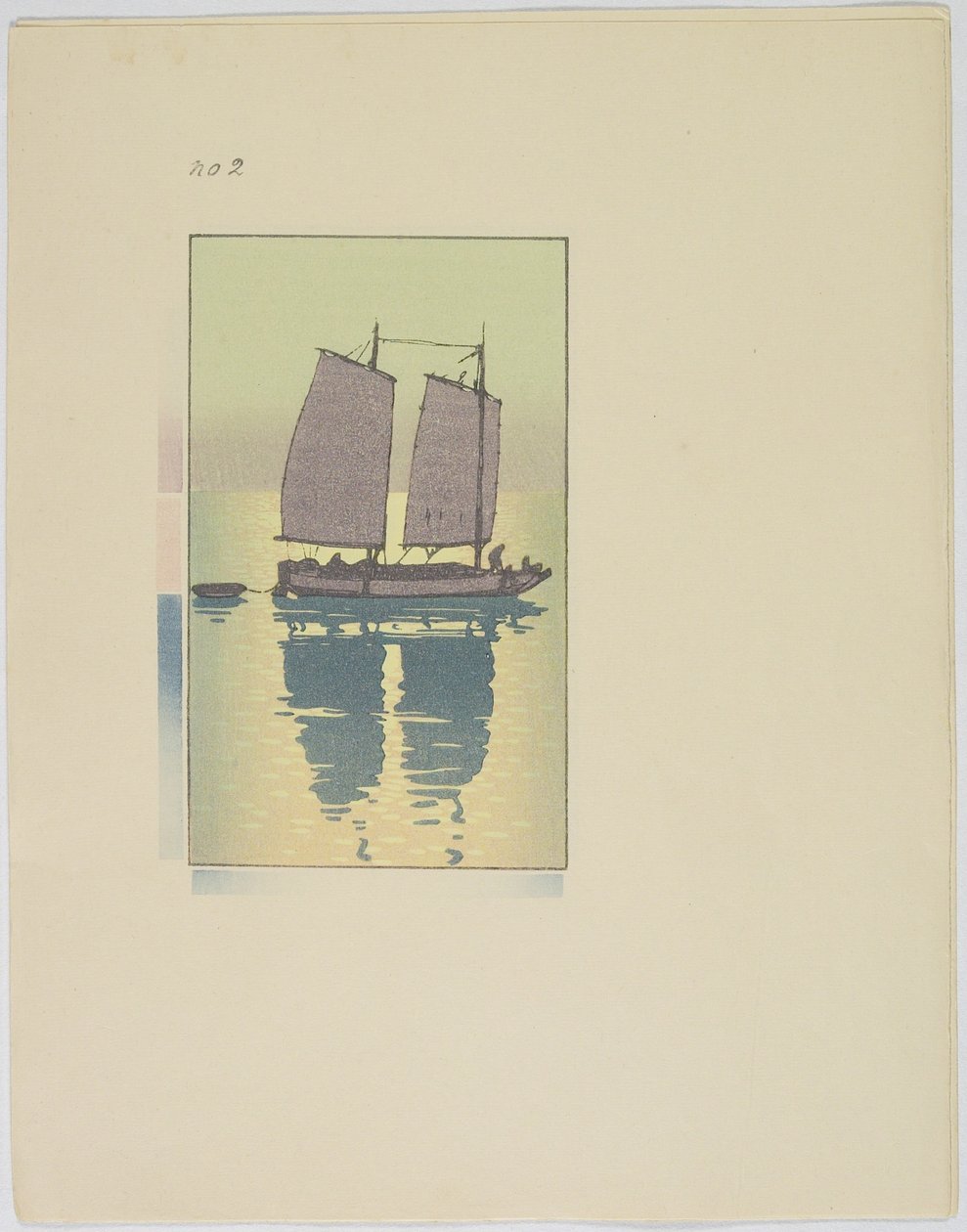 A Junk, Plate nr. 2, slutten av 1800- og midten av 1900-tallet av Hiroshi Yoshida