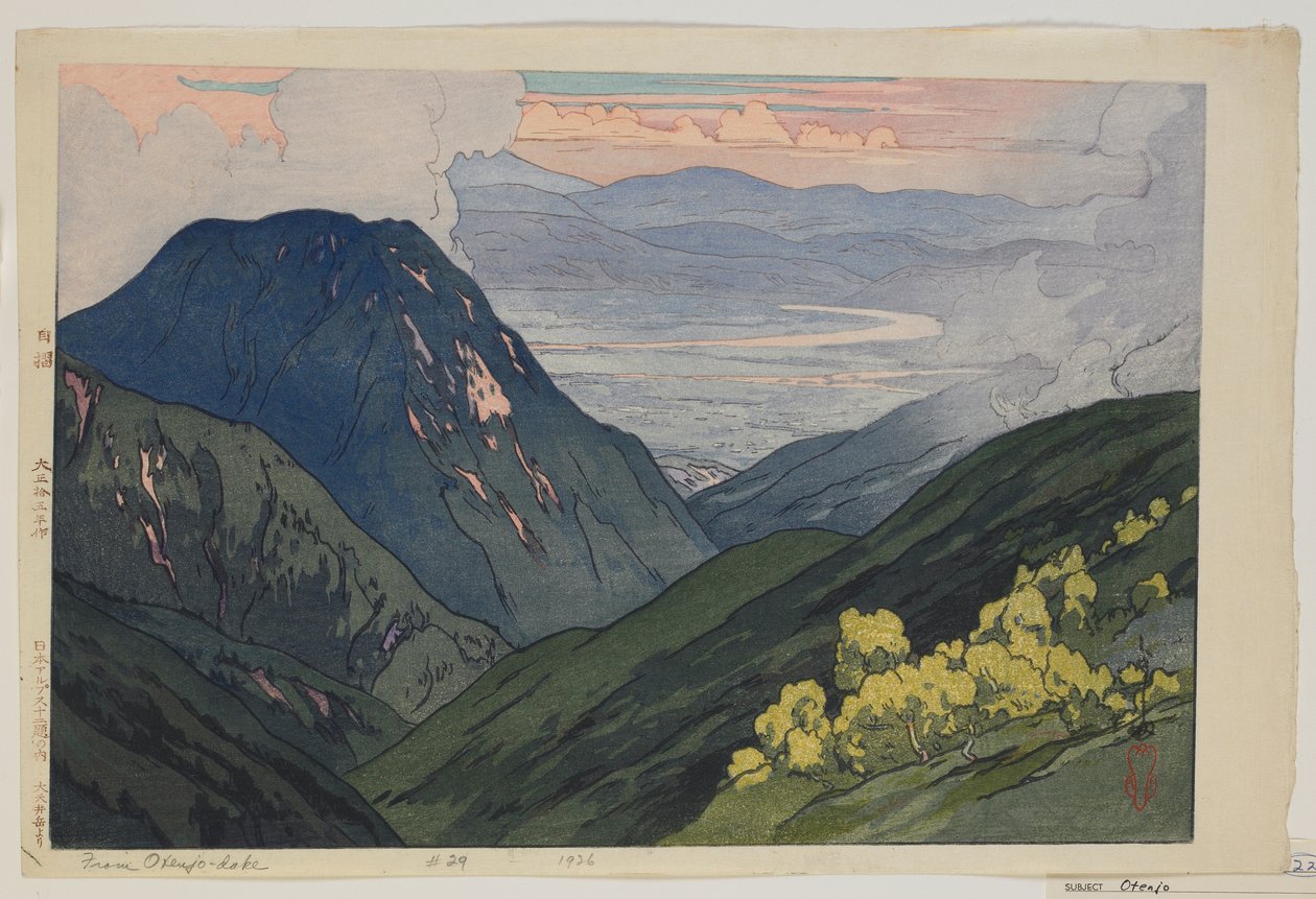Fra Daitenjodake, fra serien, Twelve Scenes in the Japan Alps, Taisho-tiden av Hiroshi Yoshida