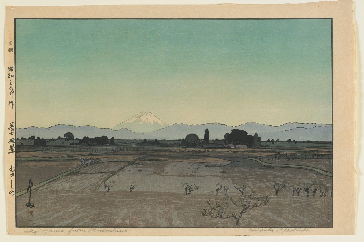 Fuji fra Musashino, fra serien, Ten Views of Mount Fuji, Showa-tiden av Hiroshi Yoshida