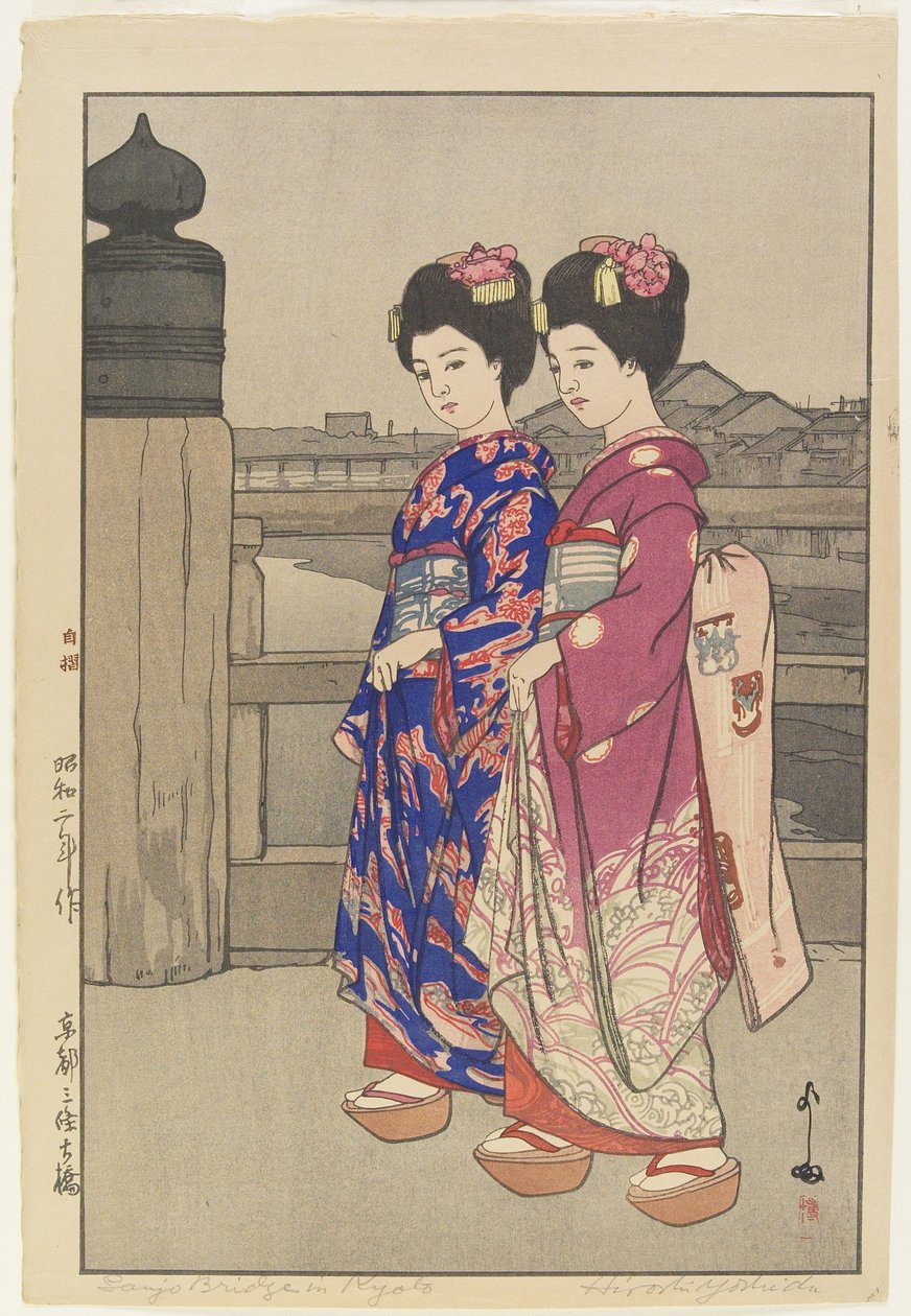 Den store broen i Sanjo_ i Kyoto av Hiroshi Yoshida