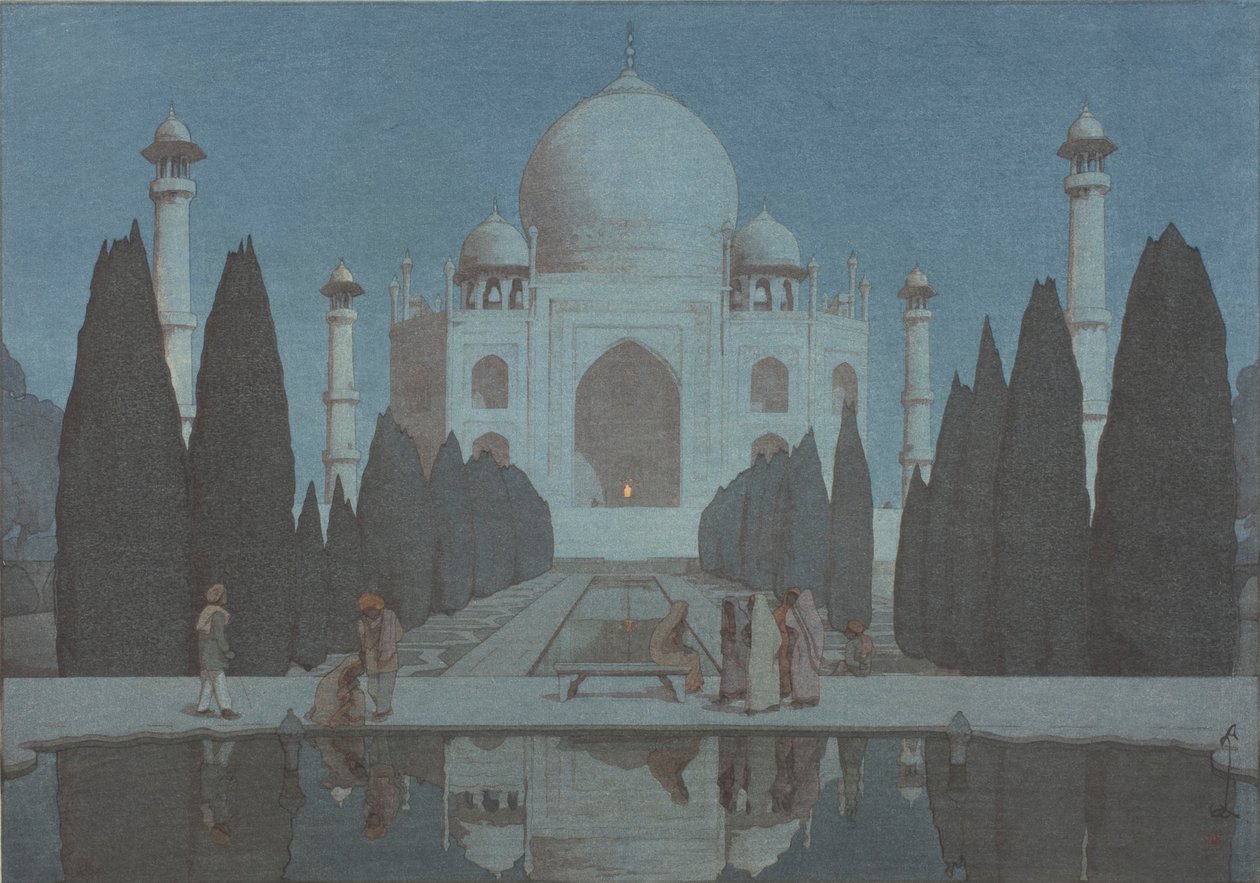 Taj Mahal om natten, nr. 6 av Hiroshi Yoshida