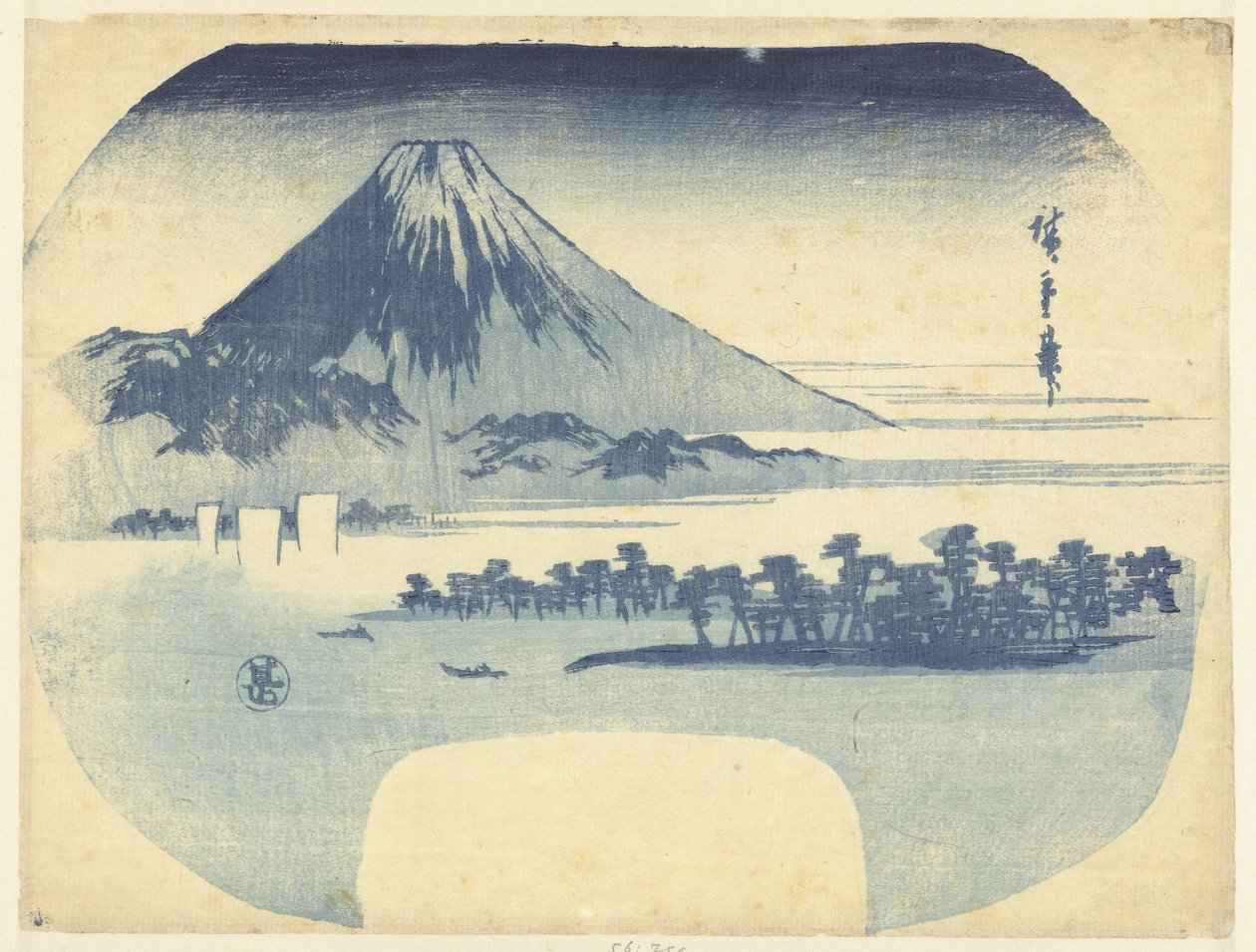 Fuji og furuskogen ved Mio av Hiroshige (I) , Utagawa